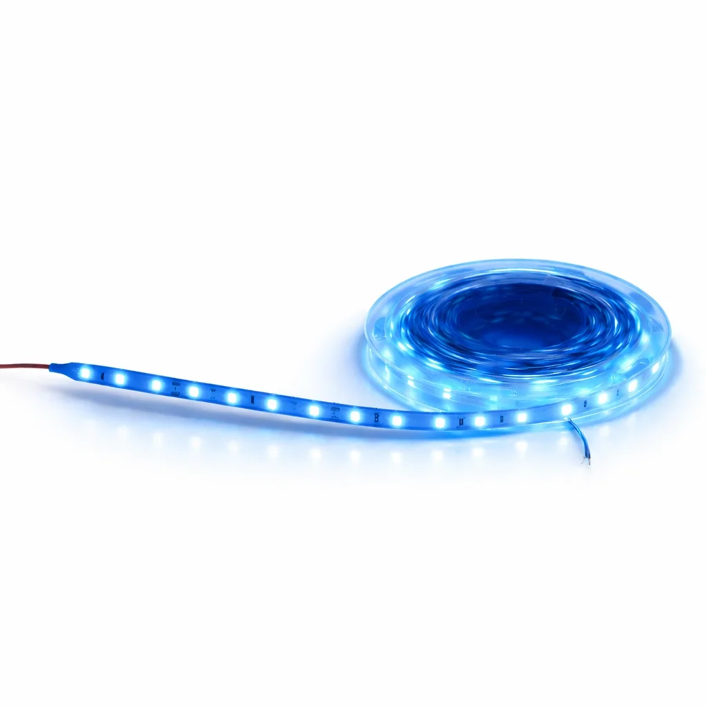 1 Adet 5 METRE CATA CT 4484 İç Mekan 12V 10 Çipli Şerit Led Mavi Işık