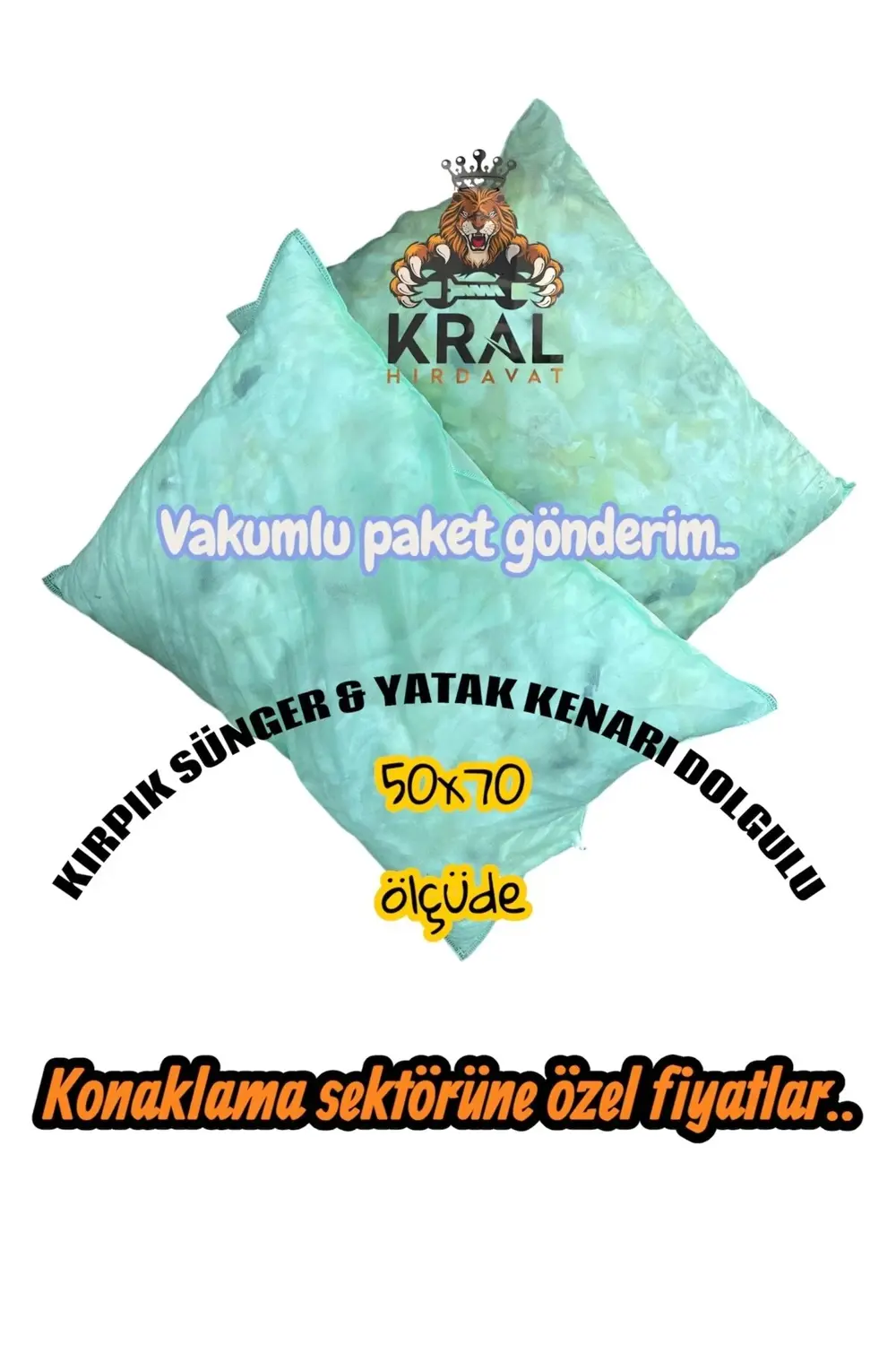 1 Adet 50x70 Otel Yatak Yastıkları, Yastık Seti, İç Yastık, Kırpı