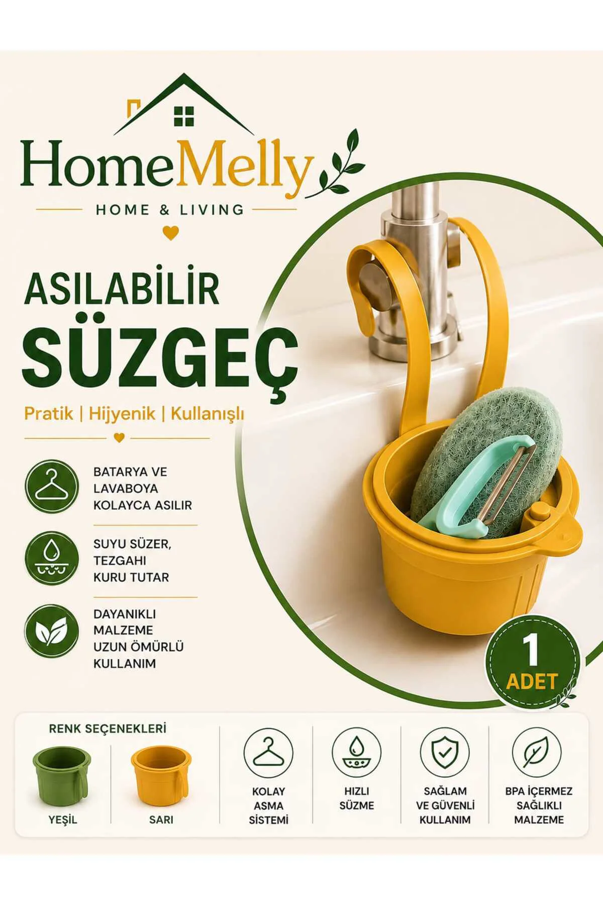 1 Adet Altı Açılabilen Lavaboya Asılabilir Çöp Süzgeci Yemek Atık Süzgeci Fiyatı, Yorumları ve Özellikleri