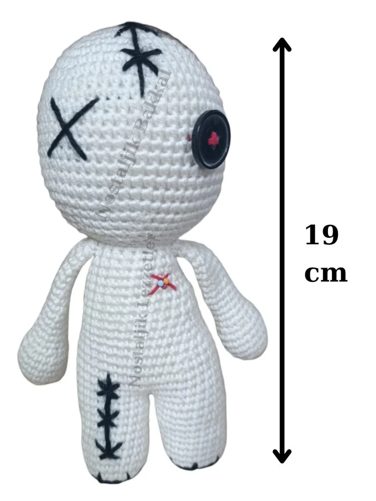 1 Adet Amigurumi Örme Vudu Bebek (Voodoo Doll)