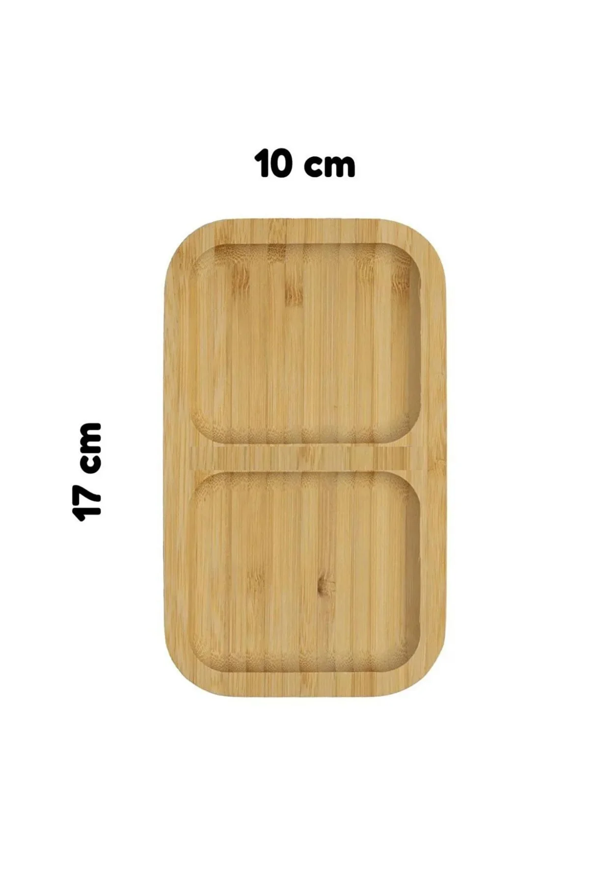 1 Adet Bambu 2 Bölmeli Çerezlik / Sunumluk / Yağdanlık Şişe Stand