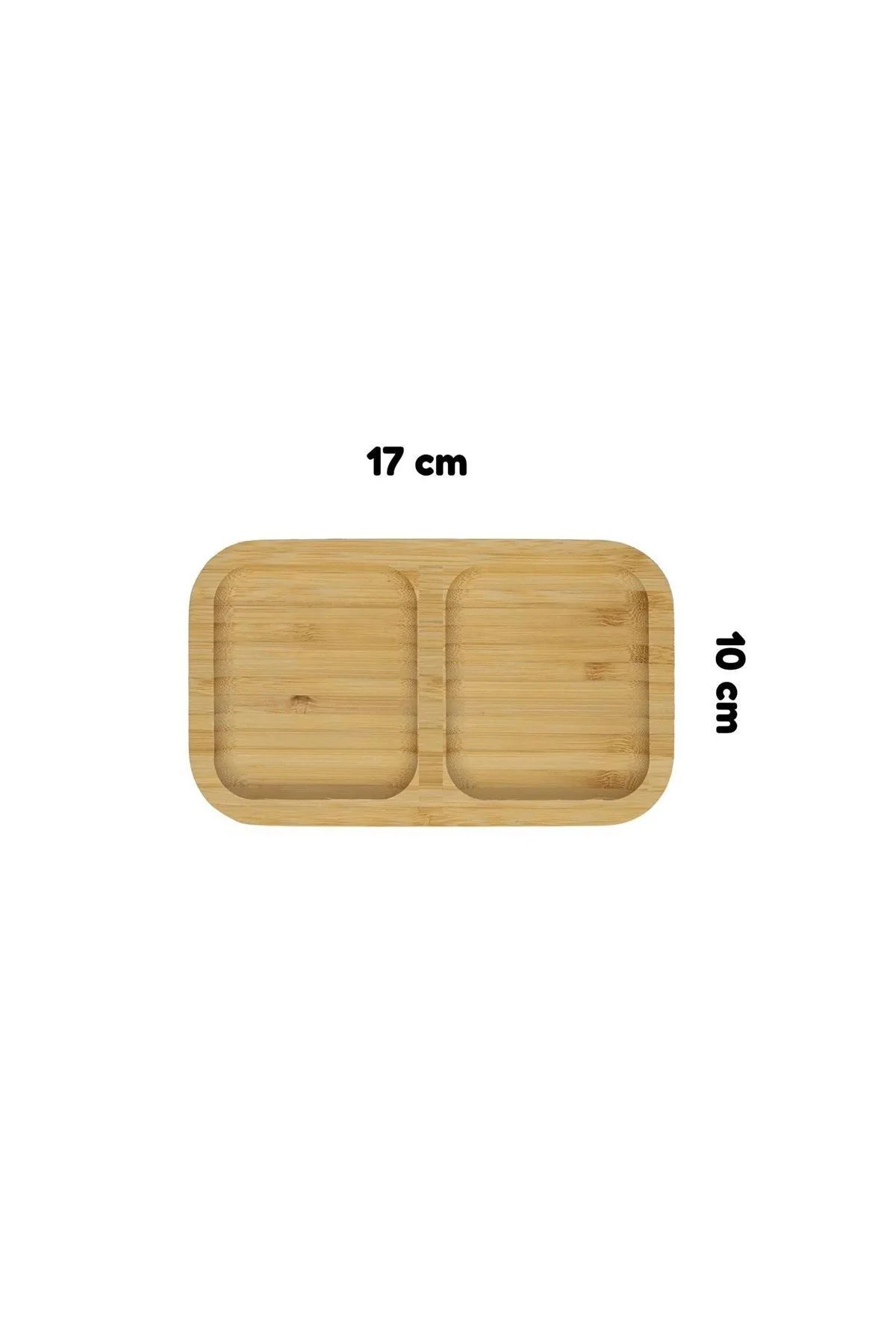 1 Adet Bambu 2 Bölmeli Çerezlik / Sunumluk / Yağdanlık Şişe Stand