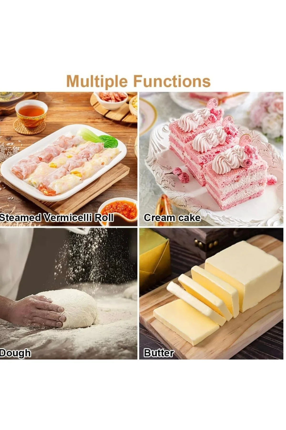 1 Adet Bambu Saplı Paslanmaz Çelik Hamur Spatulası Hamur Şekillen