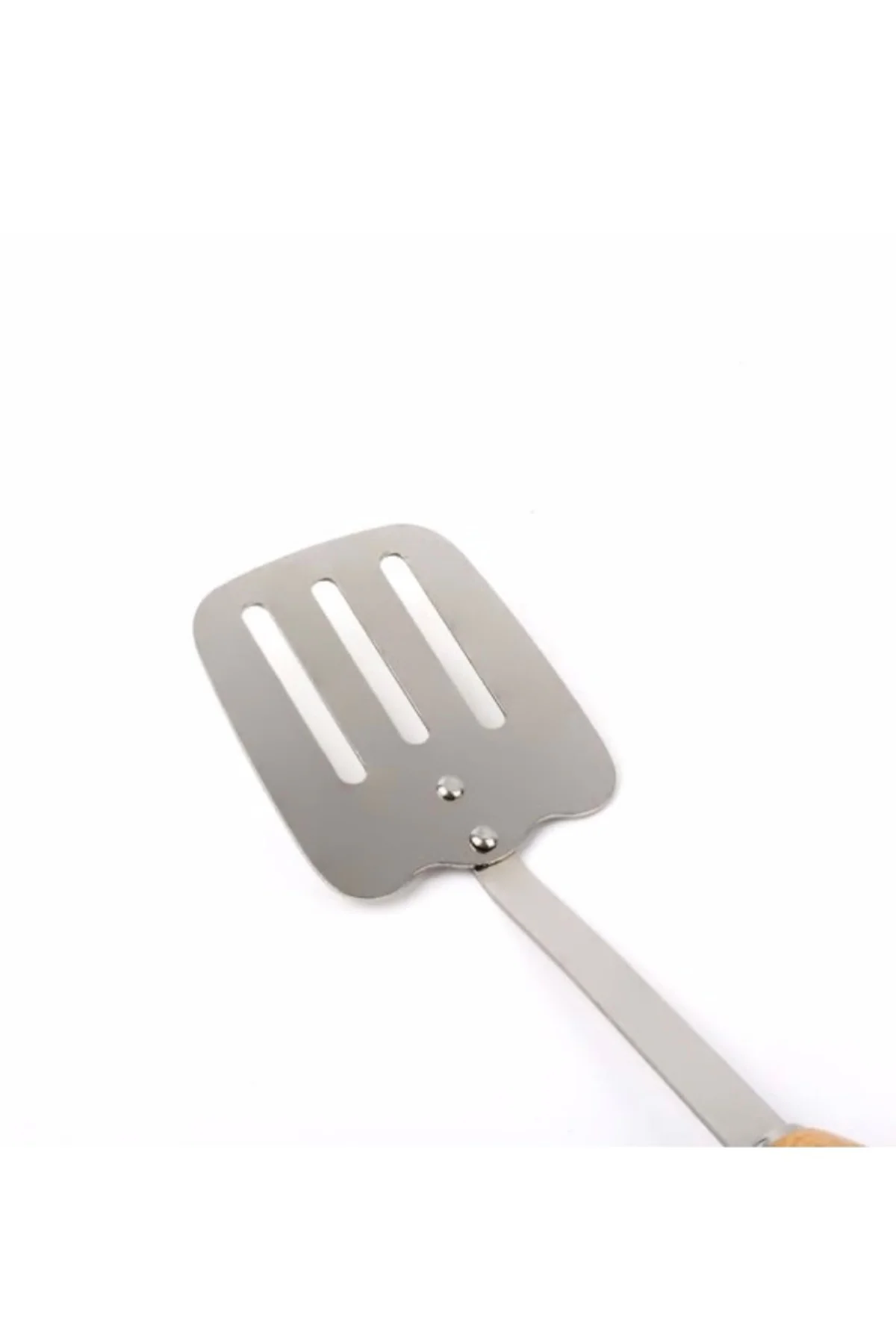 1 Adet Bambu Saplı Paslanmaz Çelik Mutfak Spatulası