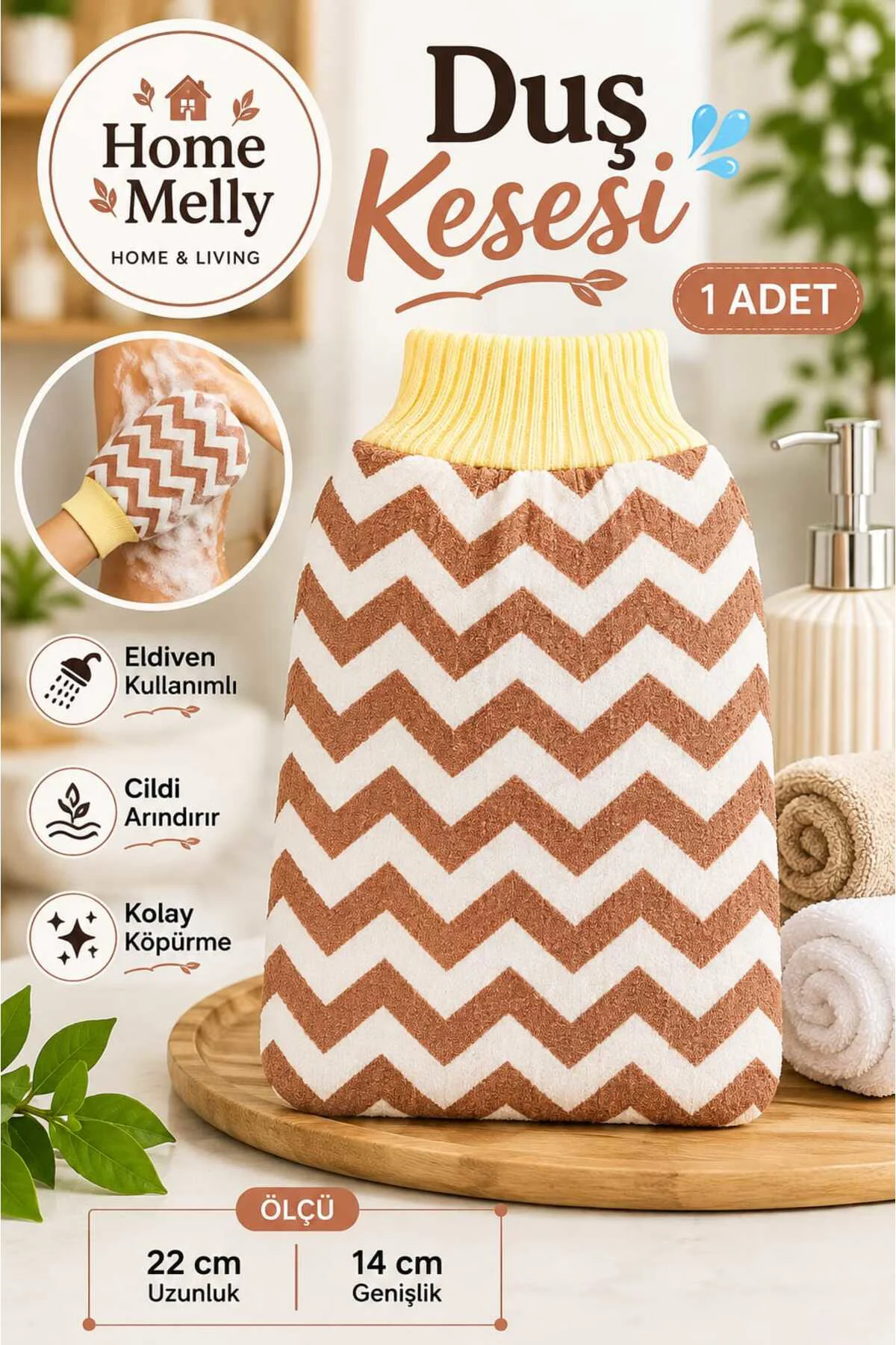 1 Adet Banyo Duş Kesesi - Peeling Eldiveni , Banyo Lifi ve Kesesi