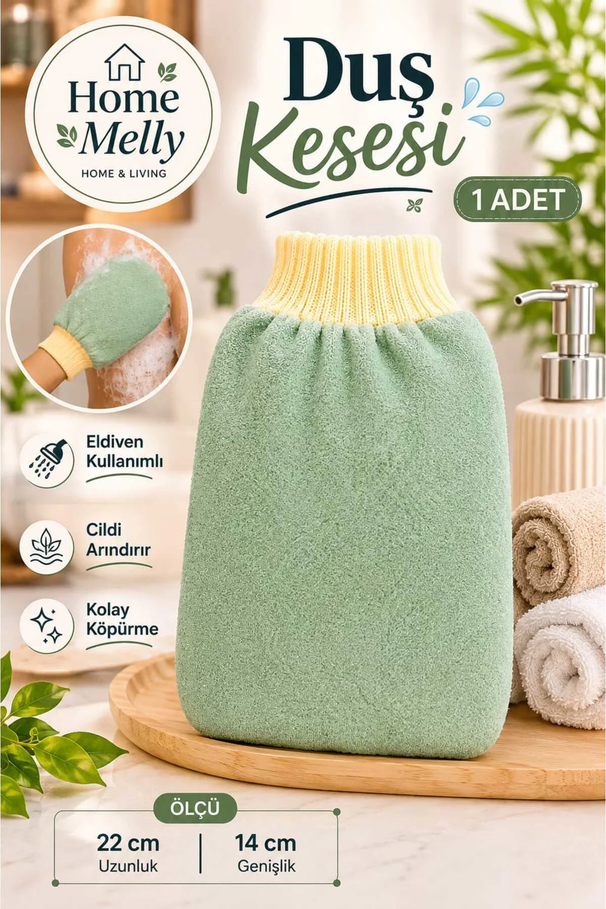 1 Adet Banyo Duş Kesesi - Peeling Eldiveni , Banyo Lifi ve Kesesi