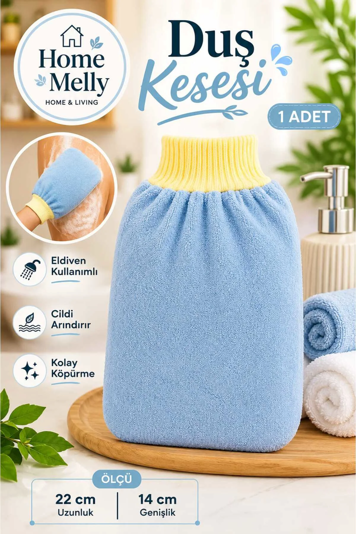 1 Adet Banyo Duş Kesesi - Peeling Eldiveni , Banyo Lifi ve Kesesi