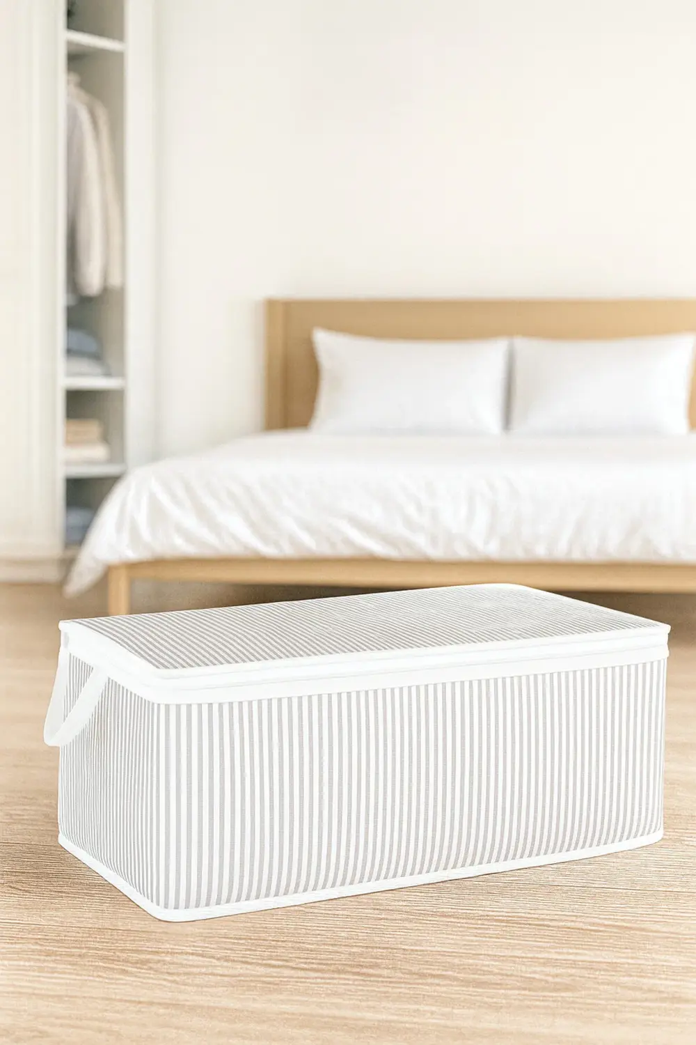 Pazar Kapısı 1 Adet Baza Altı Düzenleyici Kumaş Hurç Gri 30*50*20 Cm