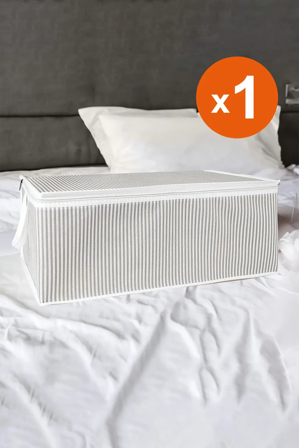 Pazar Kapısı 1 Adet Baza Altı Düzenleyici Kumaş Hurç Gri 30*50*20 Cm