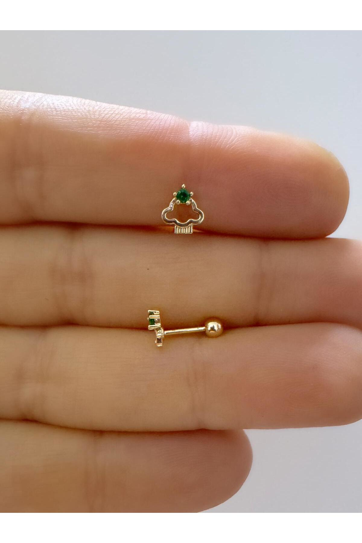 1 adet bulut şeklinde tragus helix lobe uyumlu piercing