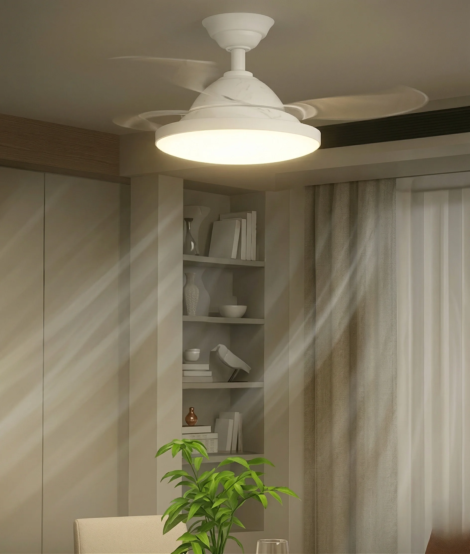 1 Adet CATA CT 1156 Dolunay 72W Fanlı Kumandalı Led Ampul 3 Renk