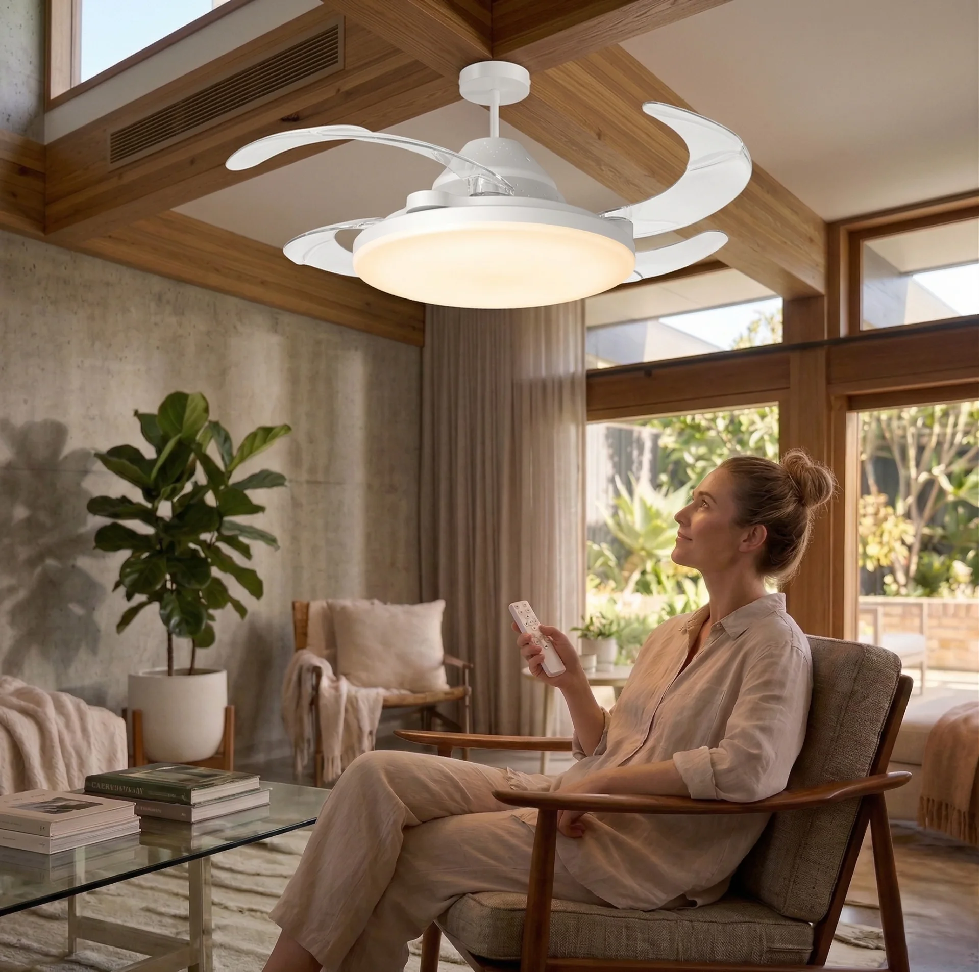 1 Adet CATA CT 1156 Dolunay 72W Fanlı Kumandalı Led Ampul 3 Renk