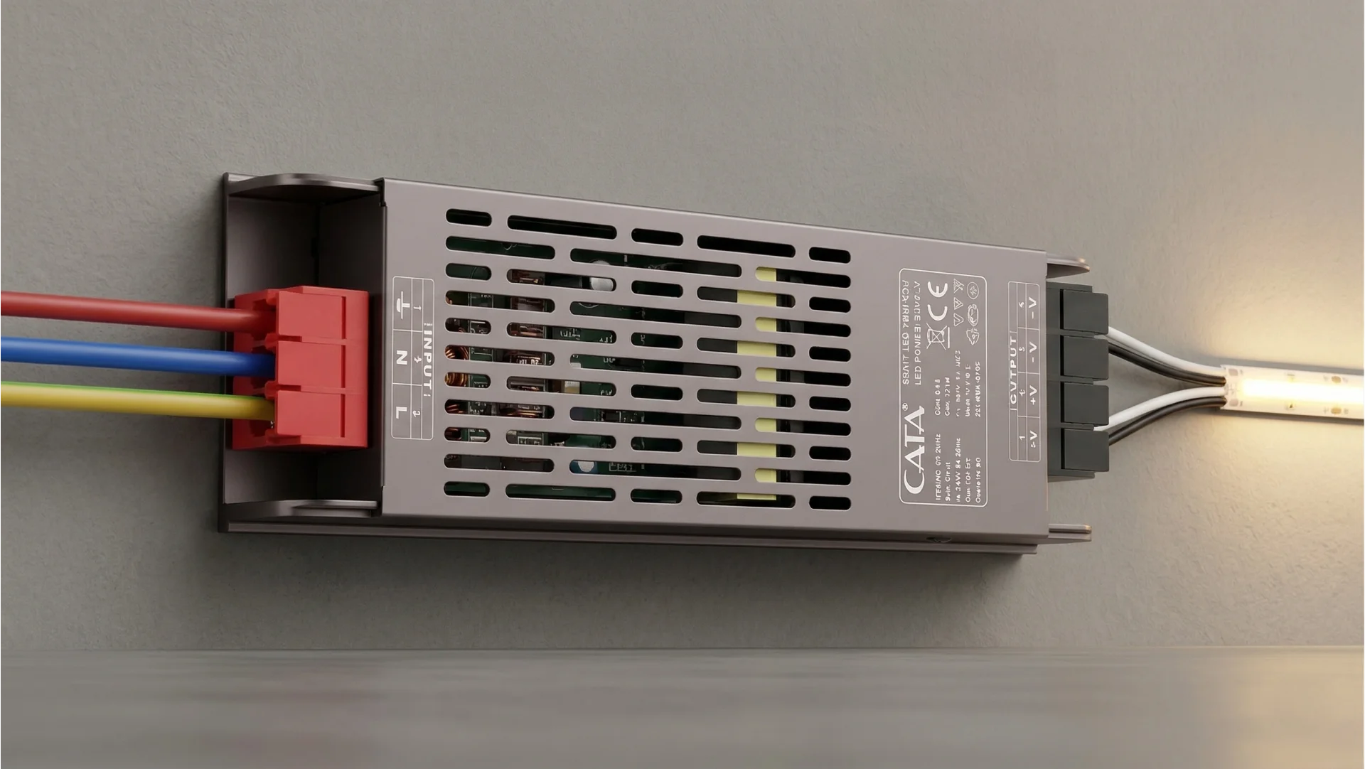 1 Adet CATA CT 2574 Bakır Sargılı 5A Klemensli Şerit Led Trafosu 12V 60W