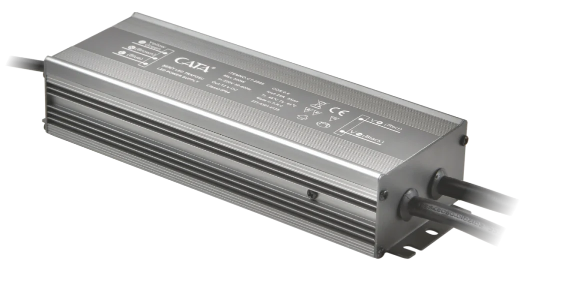 1 Adet CATA CT 2595 Dış Mekan 25A Şerit Led Trafosu 12V 300W