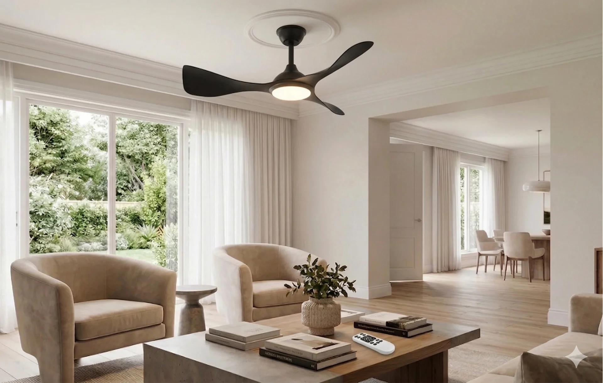 1 Adet CATA CT 3001 Zürih 40W Ledli Tavan Vantilatörü Kumandalı 3 Renk