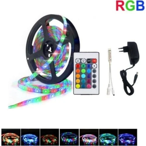 1 Adet CATA CT 4557 Rgb Şerit Led Set 5 Mt Rgb Led 3 Renk+Trafo+ Kumanda