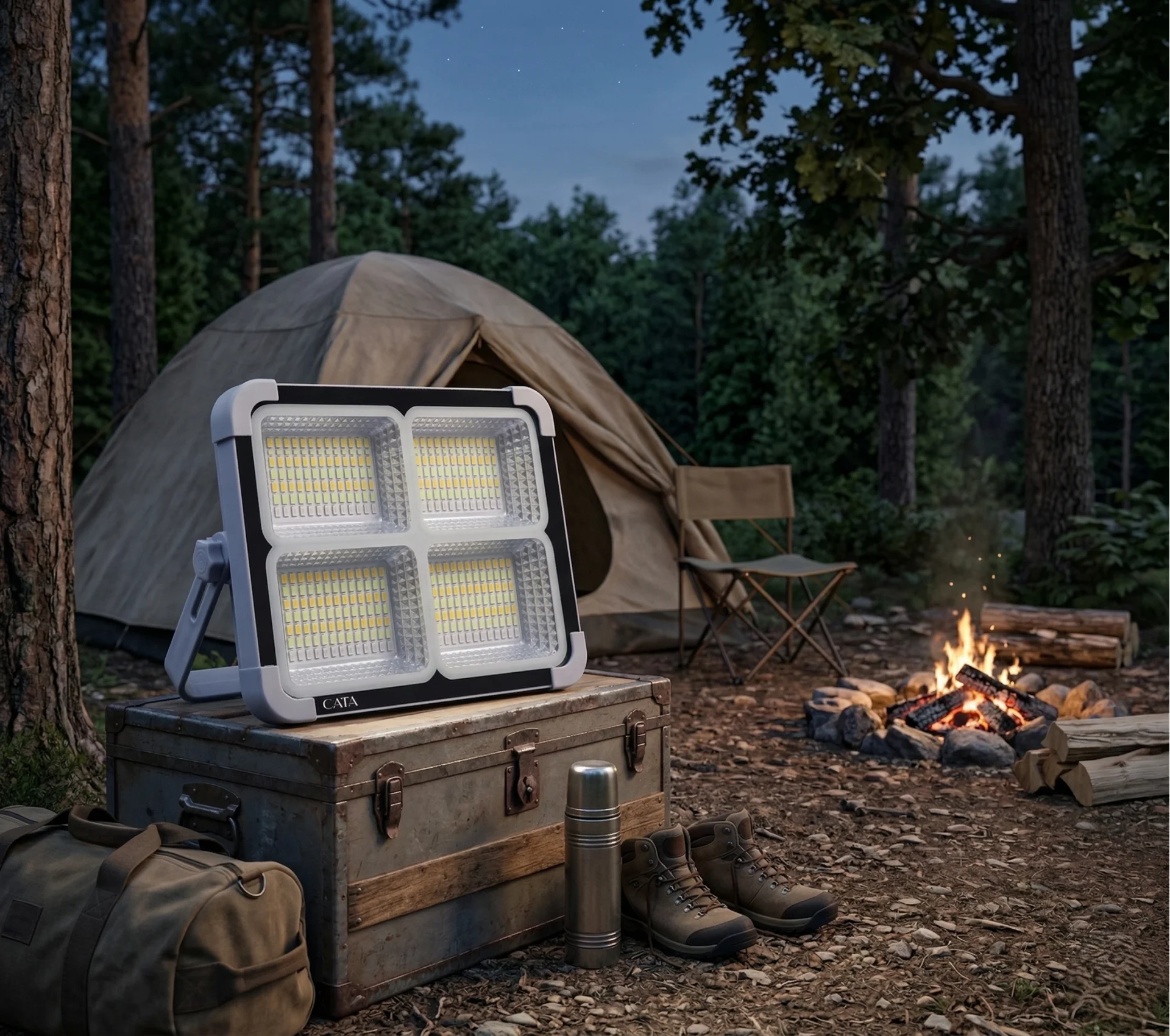 1 Adet CATA CT 4698 Solar 200W Led Projektör Taşınabilir