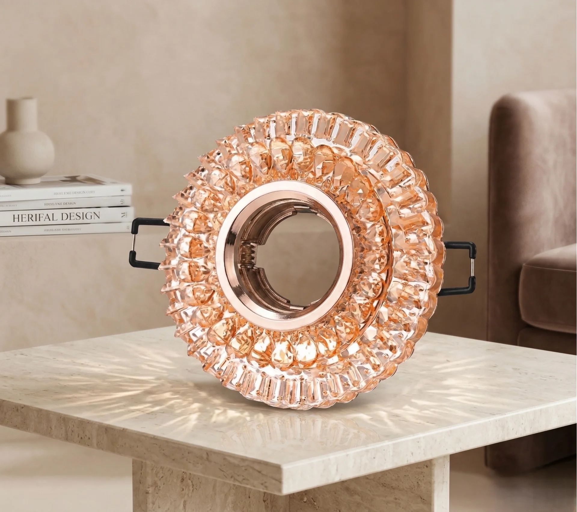 1 Adet CATA CT 6636 Manolya Led Efektli Dekoratif Cam Spot Kasası GU10 Duy 3200K Gün Işığı
