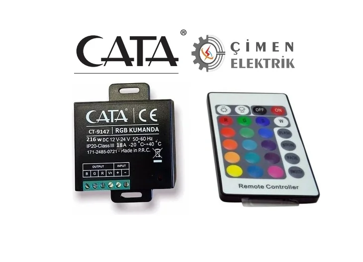 1 Adet CATA CT 9147 18A - 216W Rgb Led Kumandası 1 Adet CATA CT 9147 18A - 216W Rgb Led Kumandası