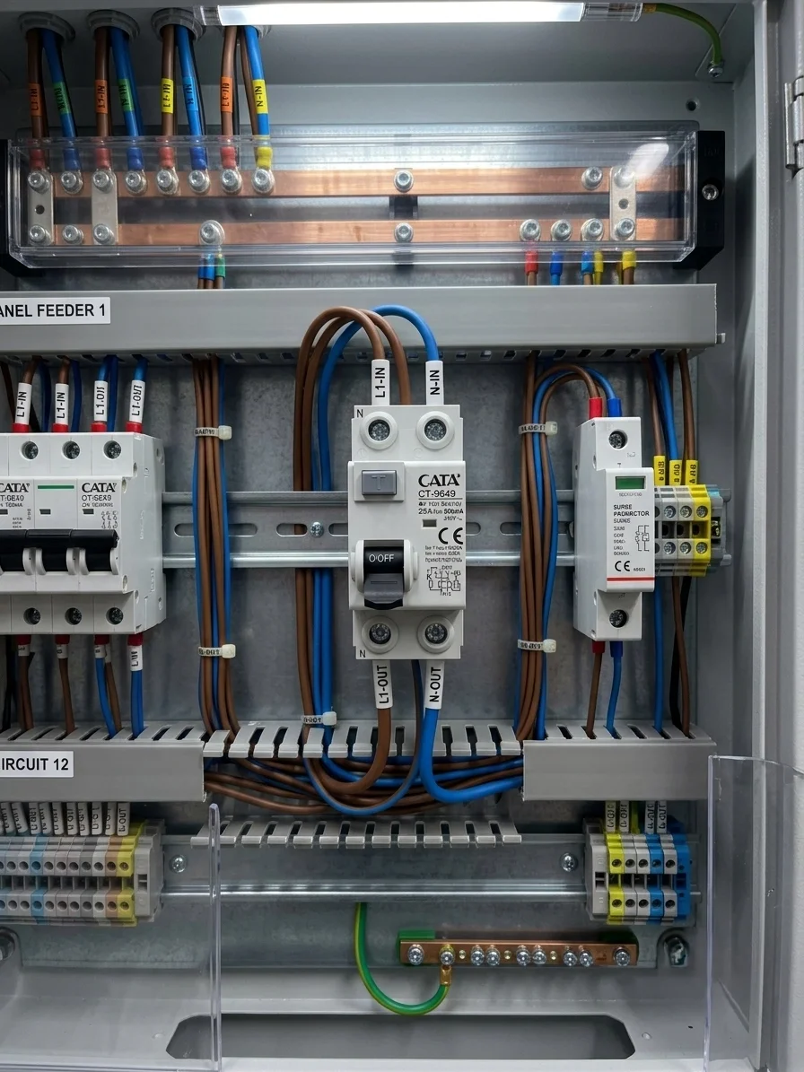 1 Adet CATA CT 9649 2X25A 300Ma 6Ka Monofaze Kaçak Akım Rölesi