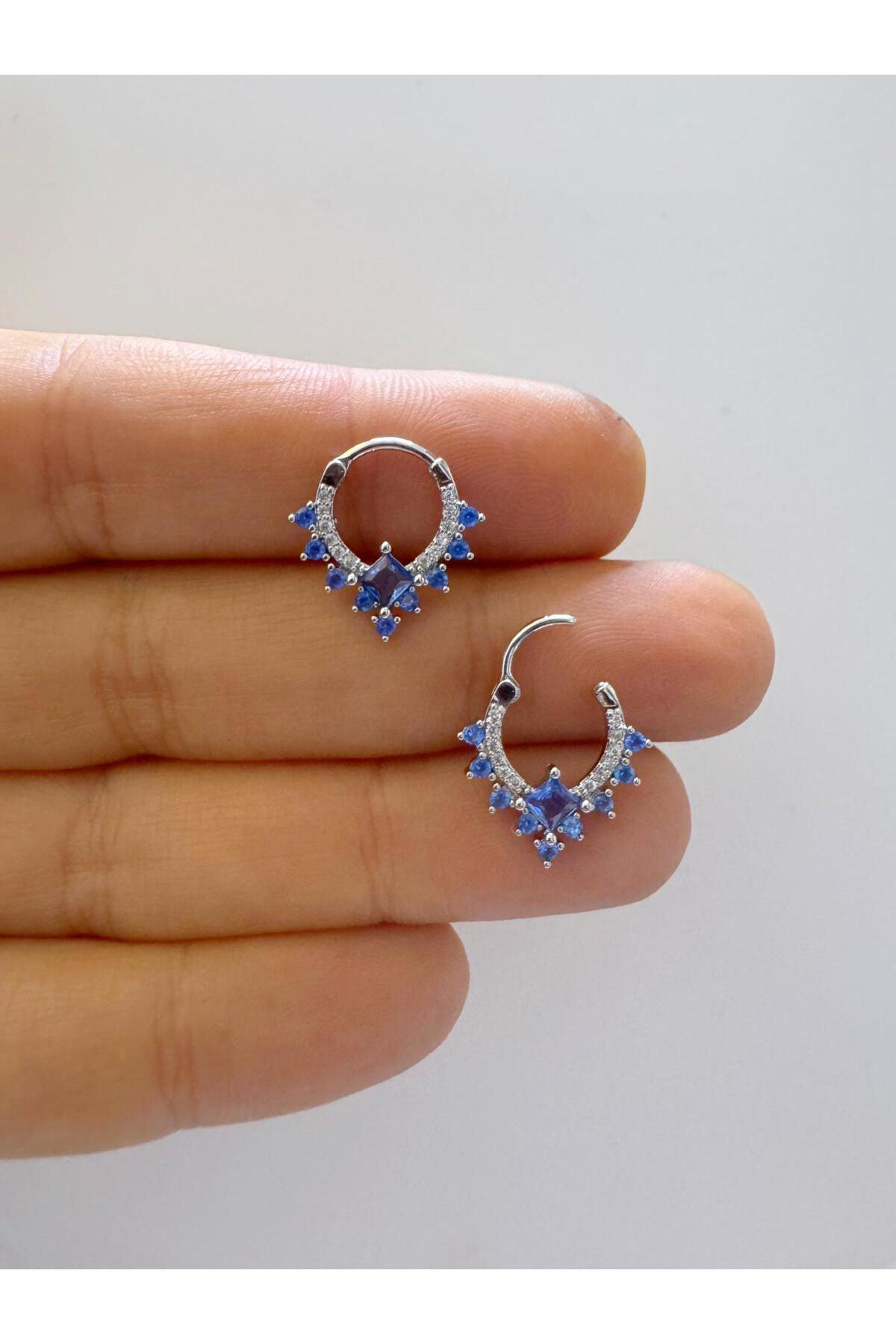 1 adet çelik zirkon taşlı septum daith helix lobe uyumlu piercing