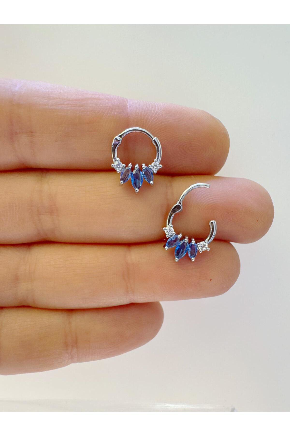 1 adet çelik zirkon taşlı septum daith helix lobe uyumlu piercing
