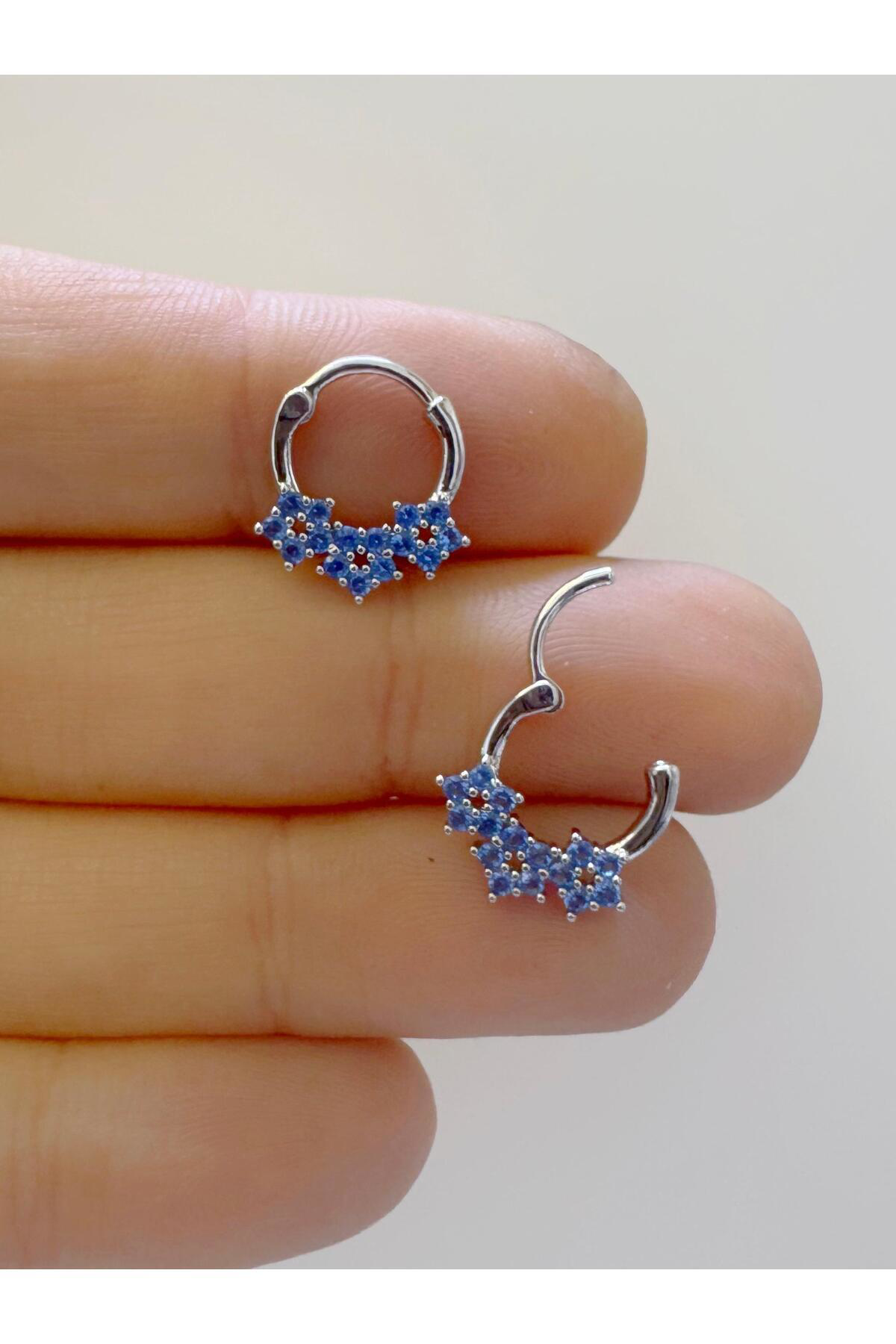 1 adet çelik zirkon taşlı septum daith helix lobe uyumlu piercing
