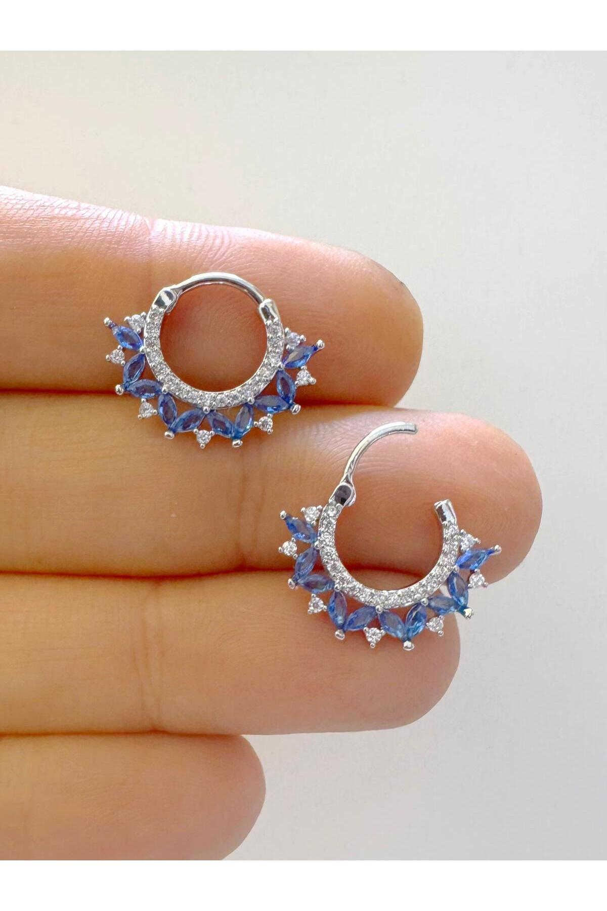1 adet çelik zirkon taşlı septum daith helix lobe uyumlu piercing