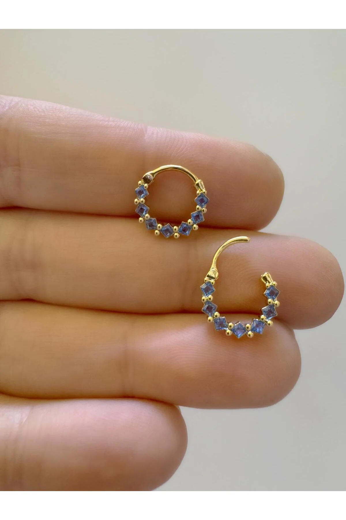 1 adet çelik zirkon taşlı septum daith helix lobe uyumlu piercing