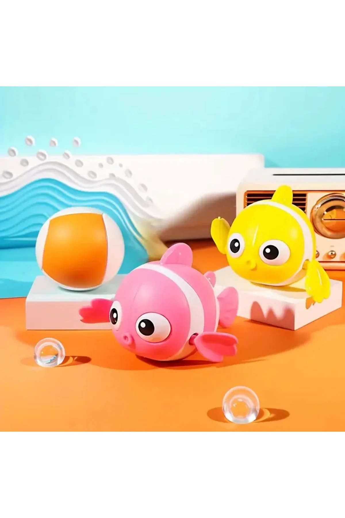 1 Adet Deniz Havuz Banyo Oyuncağı Suda Yüzen Kurmalı Oyuncak Balı