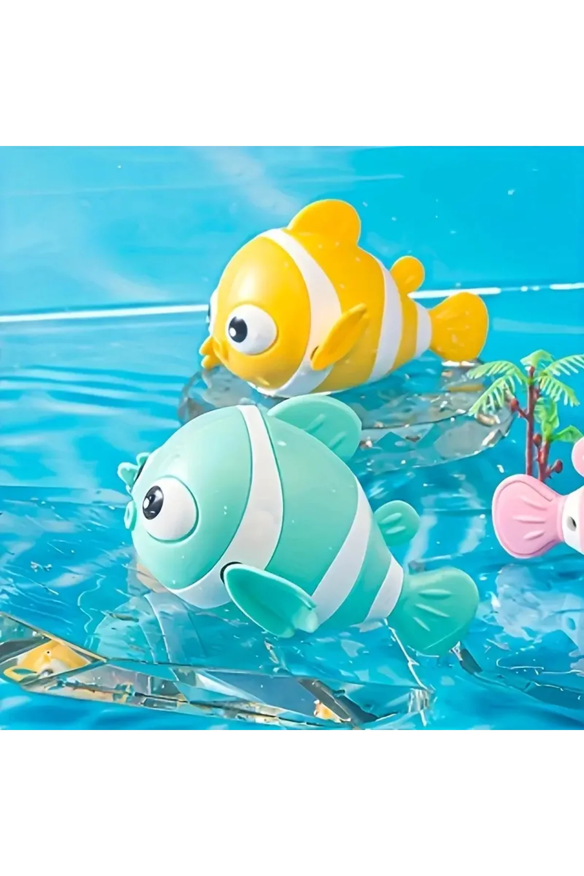 1 Adet Deniz Havuz Banyo Oyuncağı Suda Yüzen Kurmalı Oyuncak Balı