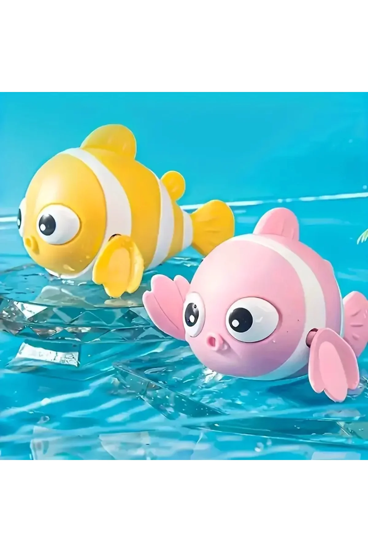 1 Adet Deniz Havuz Banyo Oyuncağı Suda Yüzen Kurmalı Oyuncak Balı