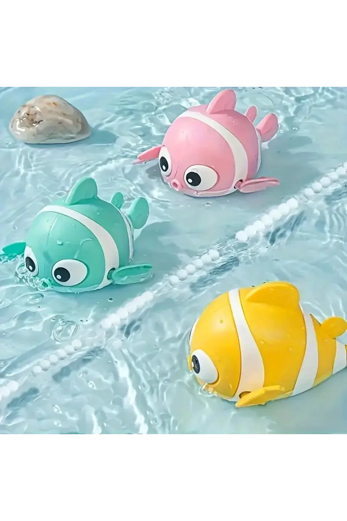 1 Adet Deniz Havuz Banyo Oyuncağı Suda Yüzen Kurmalı Oyuncak Balı