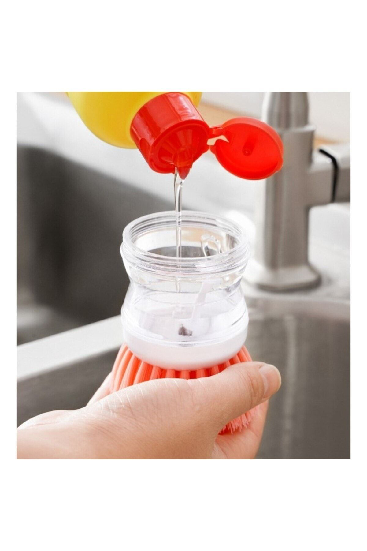 1 ADET Deterjan Hazneli Bulaşık Yıkama Fırçası PRATİK BULAŞIK FIR