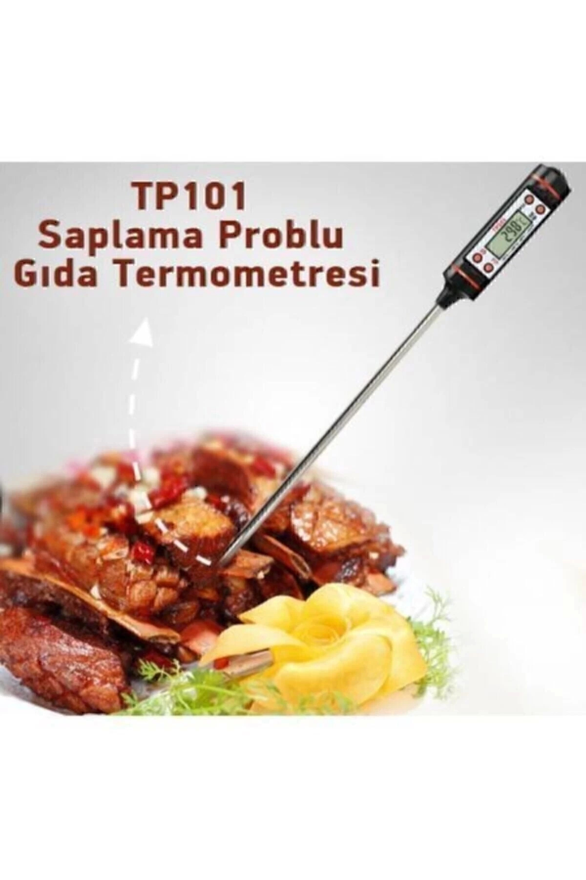 1 Adet Dijital Gıda Termometresi Süt Yemek Sıcaklık Ölçer Pişirme Derecesi