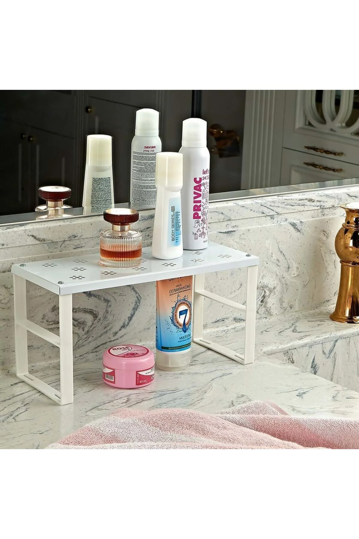 1 Adet Dolap İçi Düzenleyici Raf Bardak Rafı, Küçük Metal Raf, Ma