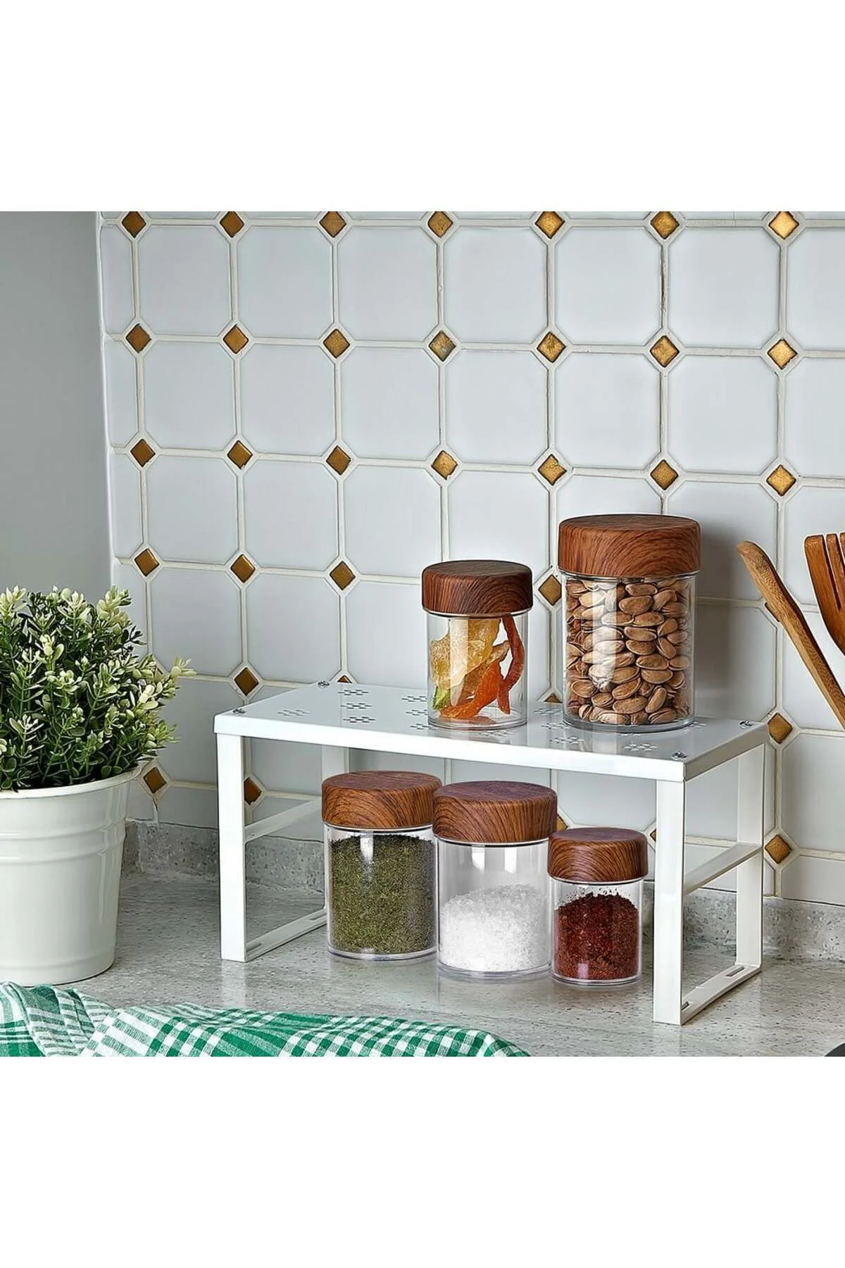 1 Adet Dolap İçi Düzenleyici Raf Bardak Rafı, Küçük Metal Raf, Ma