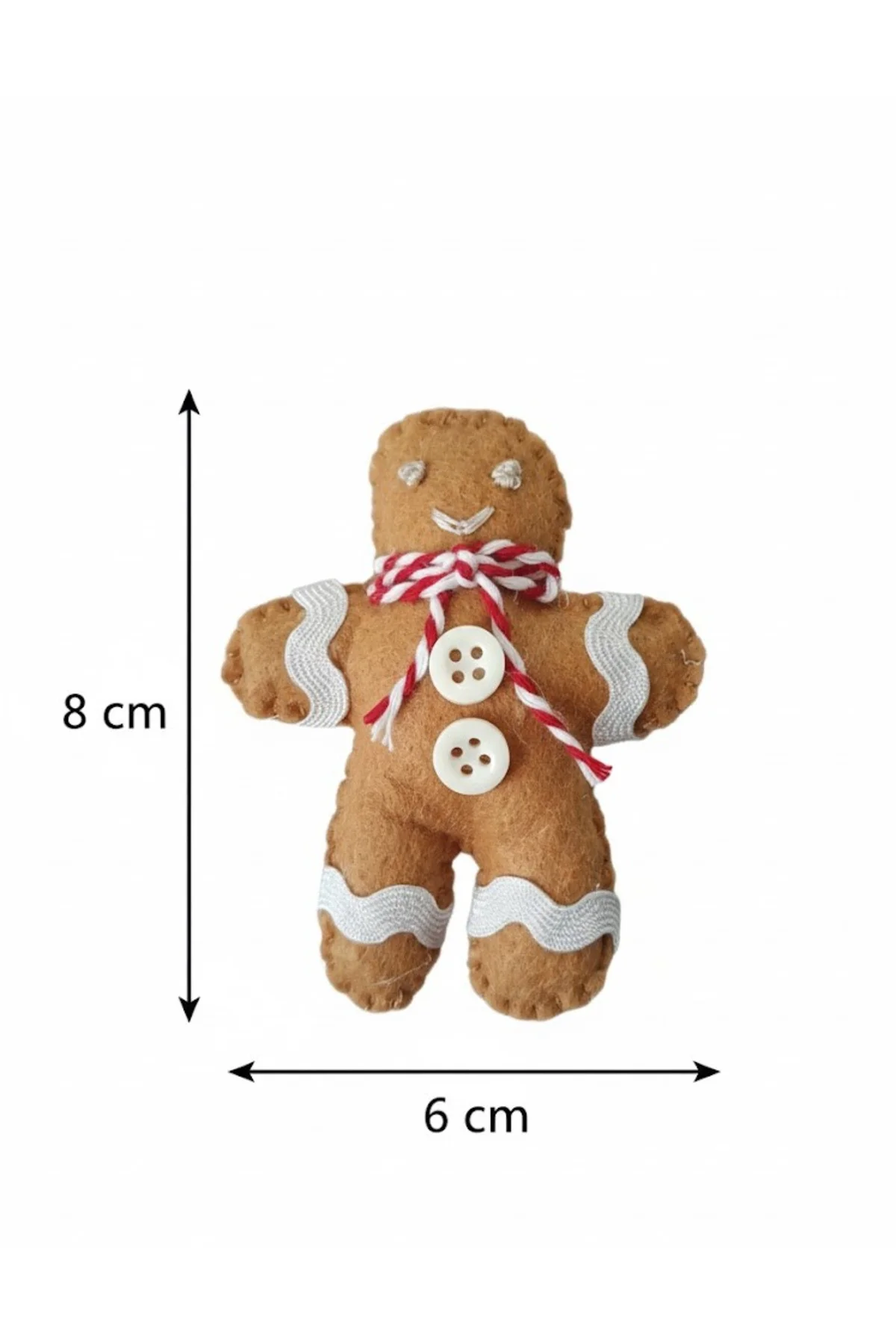 1 Adet El Yapımı Keçeden Ginger Bread Anahtarlık