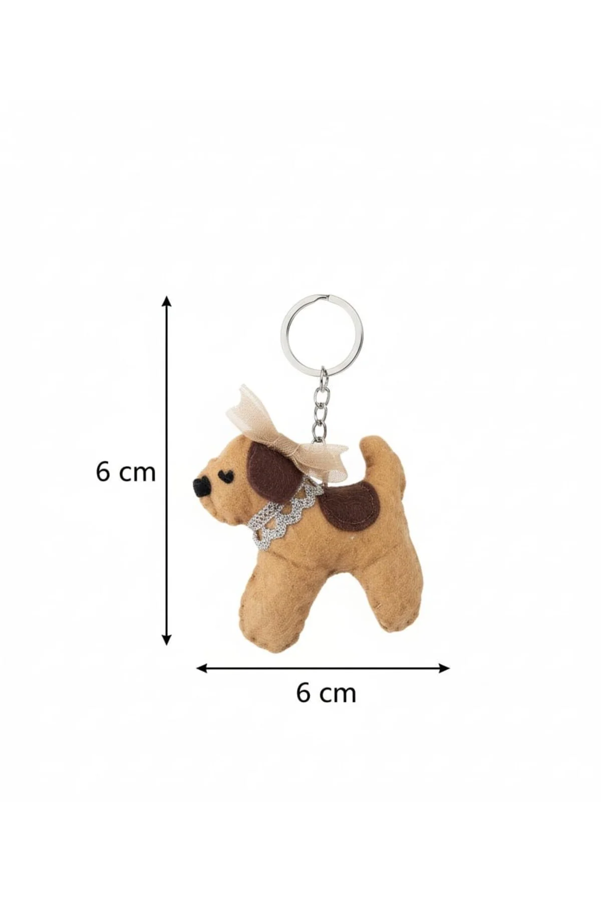 1 Adet El Yapımı Keçeden Küçük Köpekçik Anahtarlık