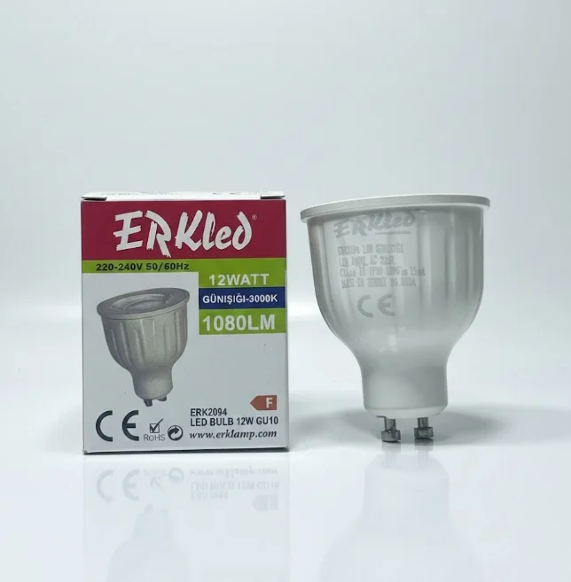 1 Adet ERKLED ERK 2094 GU10 Lensli Ampül 12W 3000K Gün Işığı