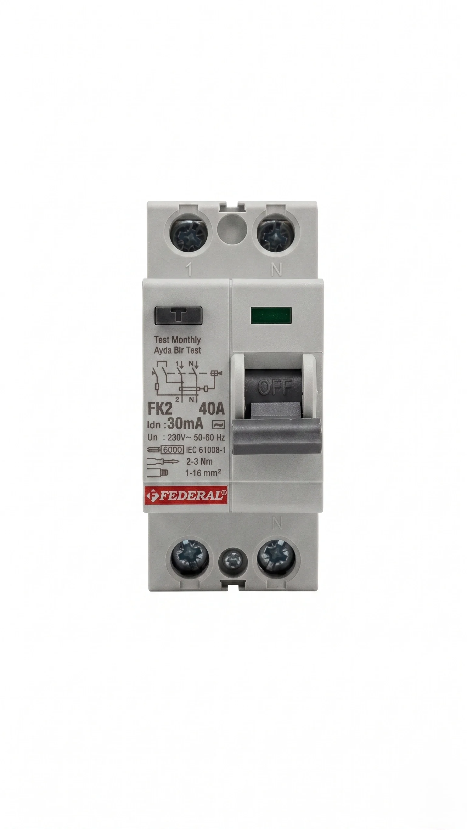 1 Adet FEDERAL 2X40 A 30Ma 6Ka Kaçak Akım Rolesi FK2 9FA-H1062-0040