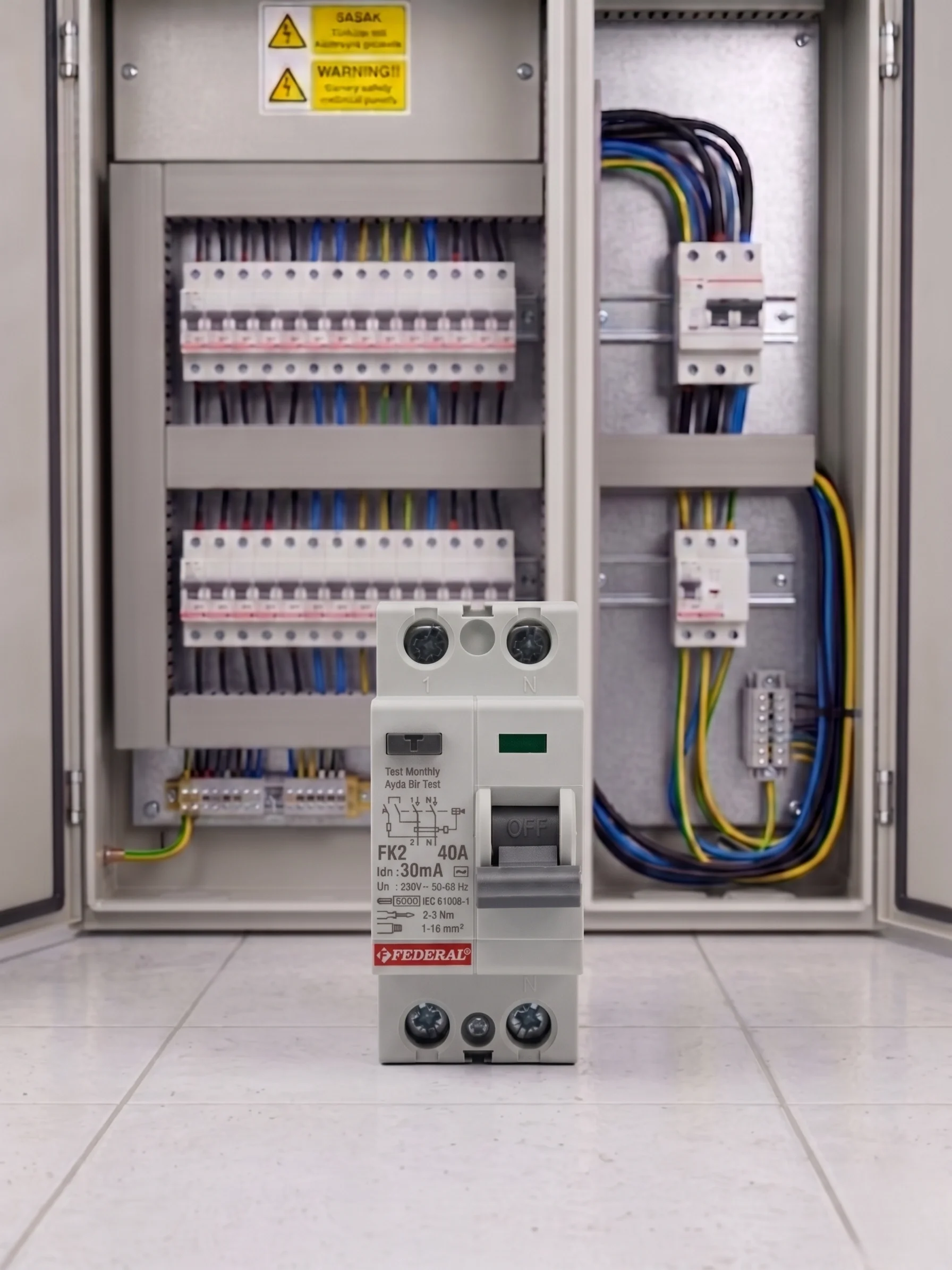 1 Adet FEDERAL 2X40 A 30Ma 6Ka Kaçak Akım Rolesi FK2 9FA-H1062-0040