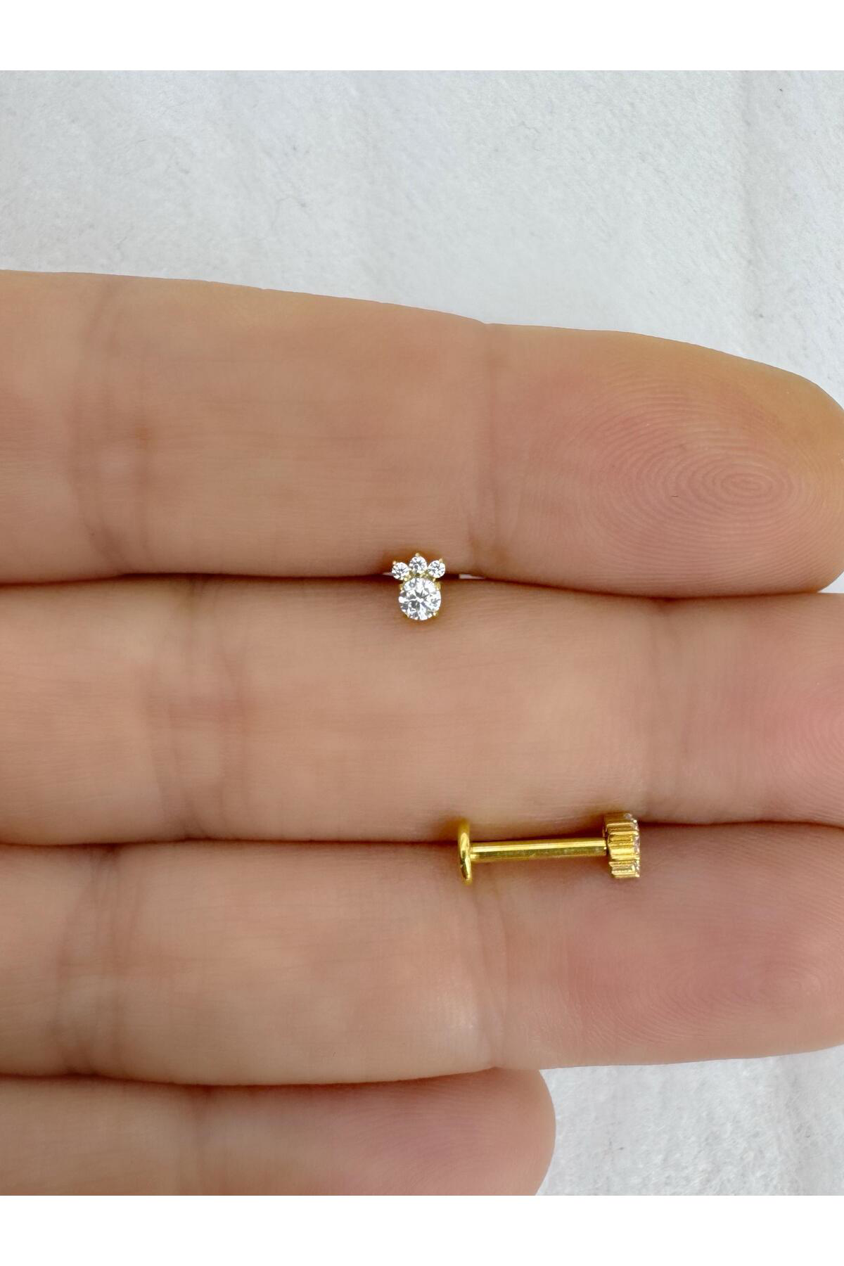 1 adet G23 TİTANİUM ( TİTANYUM) HELİX TRAGUS CONCH UYUMLU PİERCİNG