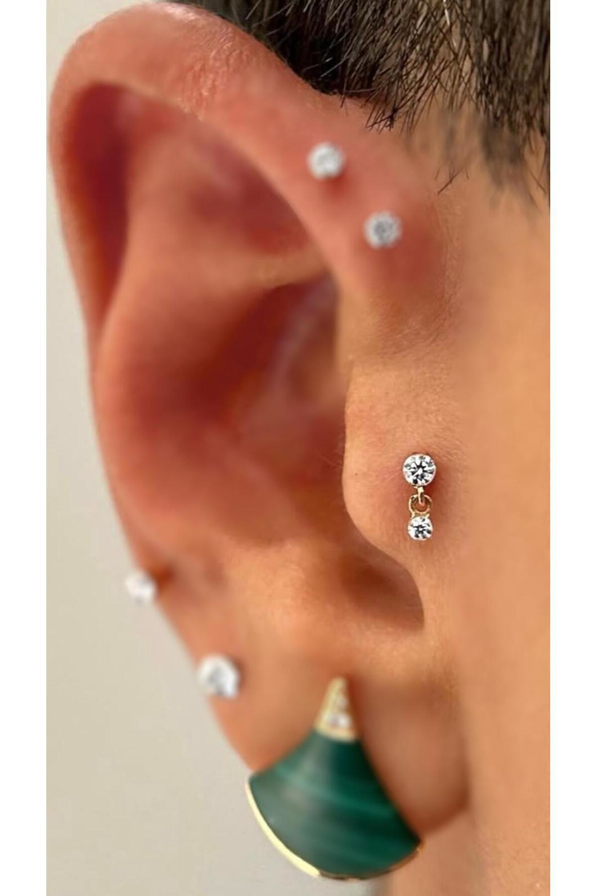 1 adet G23 TİTANİUM ( TİTANYUM) HELİX TRAGUS CONCH UYUMLU PİERCİNG