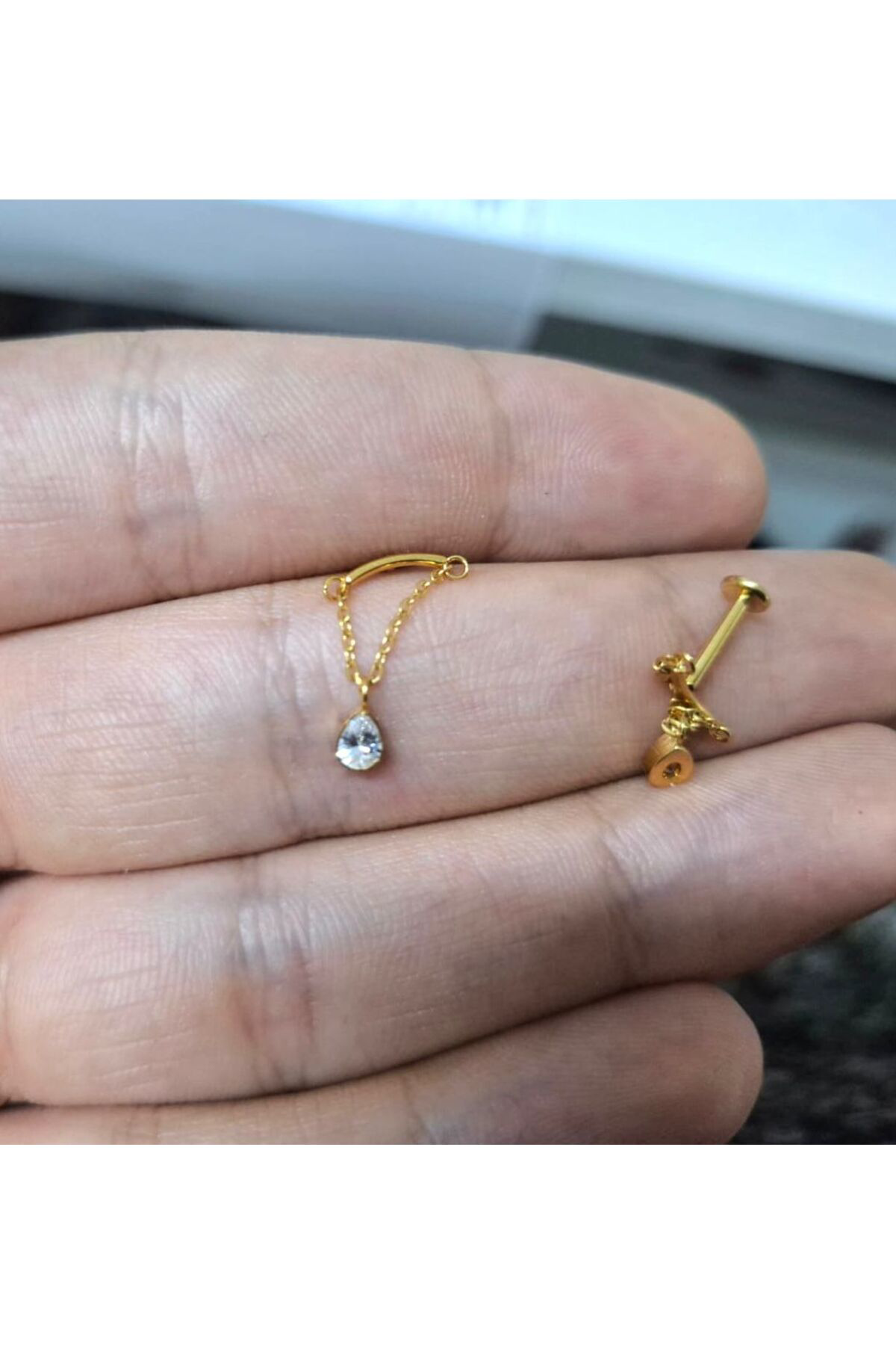 1 adet g23 Titanium ( titanyum) zincirli helix hidden helix lobe kıkırdak uyumlu piercing