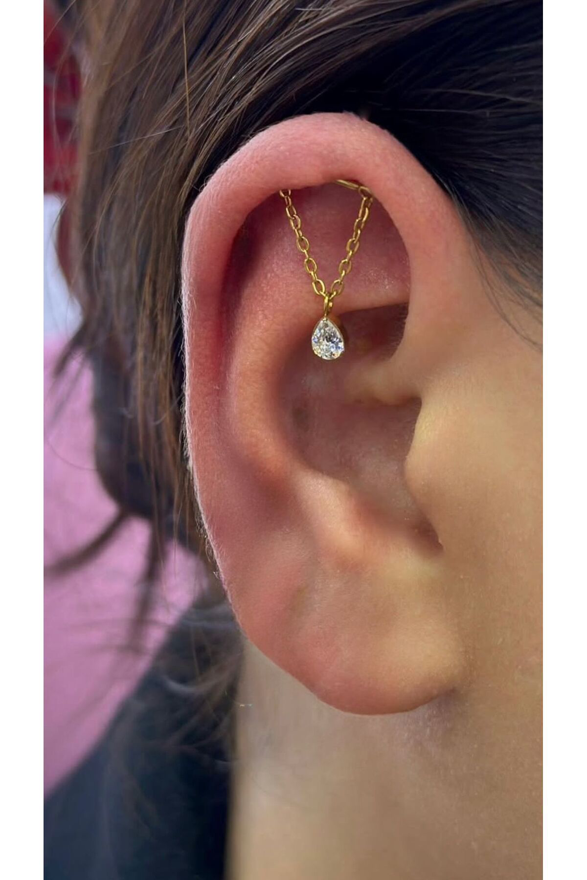 1 adet g23 Titanium ( titanyum) zincirli helix hidden helix lobe kıkırdak uyumlu piercing