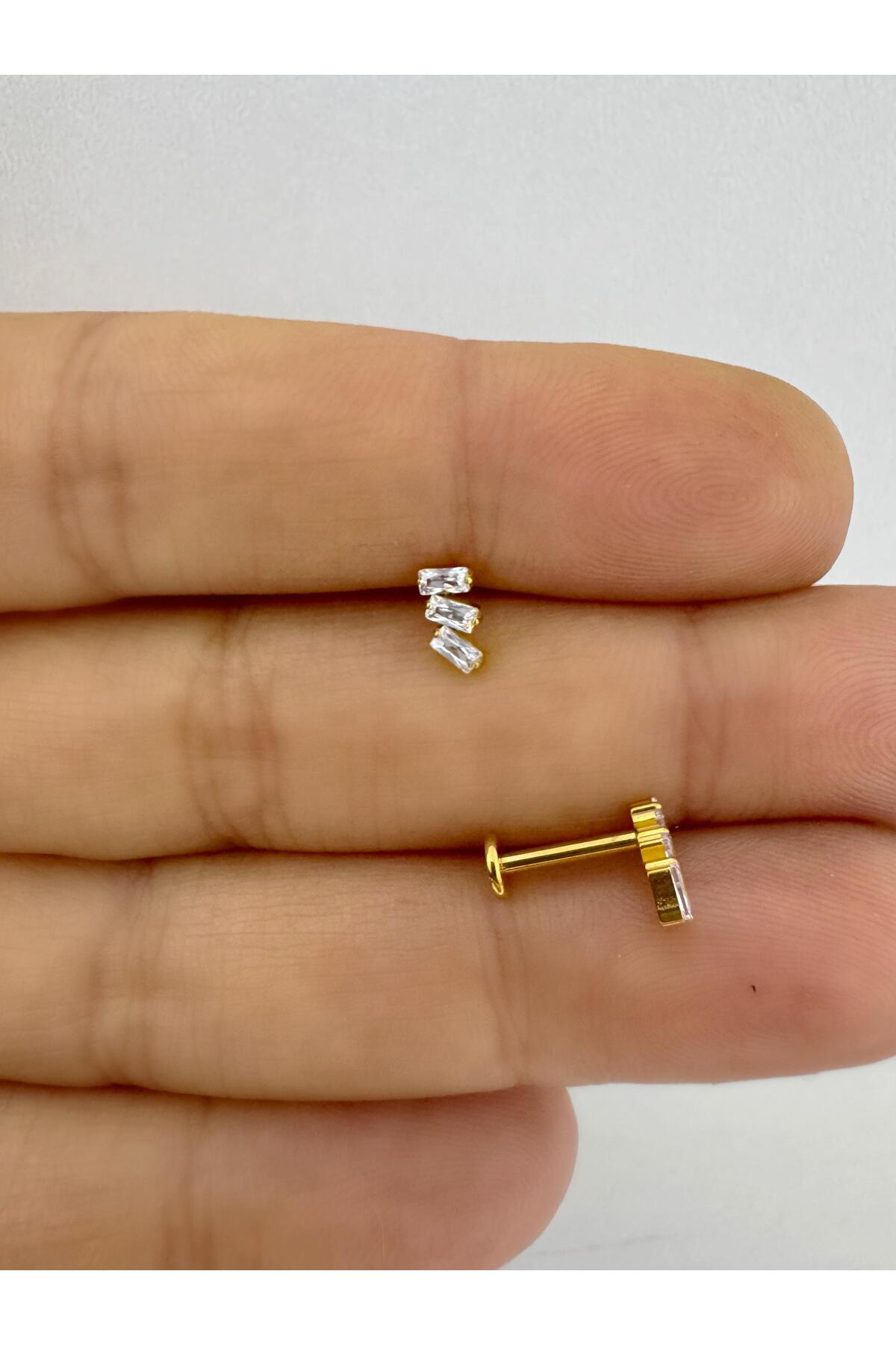 1 adet G23 TİTANİUM ( titanyum) tragus helix kıkırdak lobe conch 