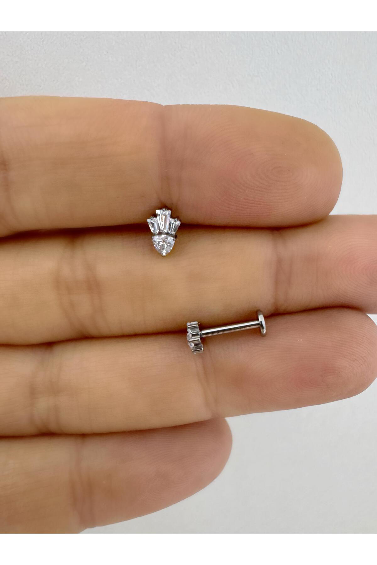 1 adet G23 TİTANİUM ( titanyum) tragus helix kıkırdak lobe conch 