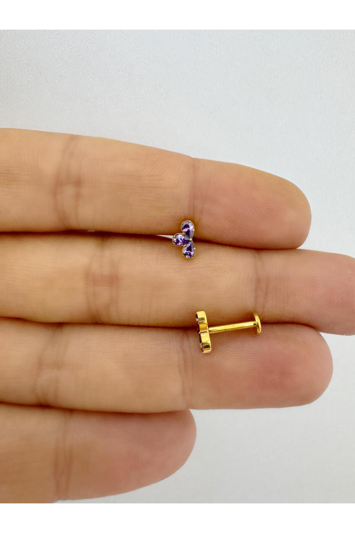 1 adet G23 TİTANİUM ( titanyum) tragus helix kıkırdak lobe conch uyumlu piercing