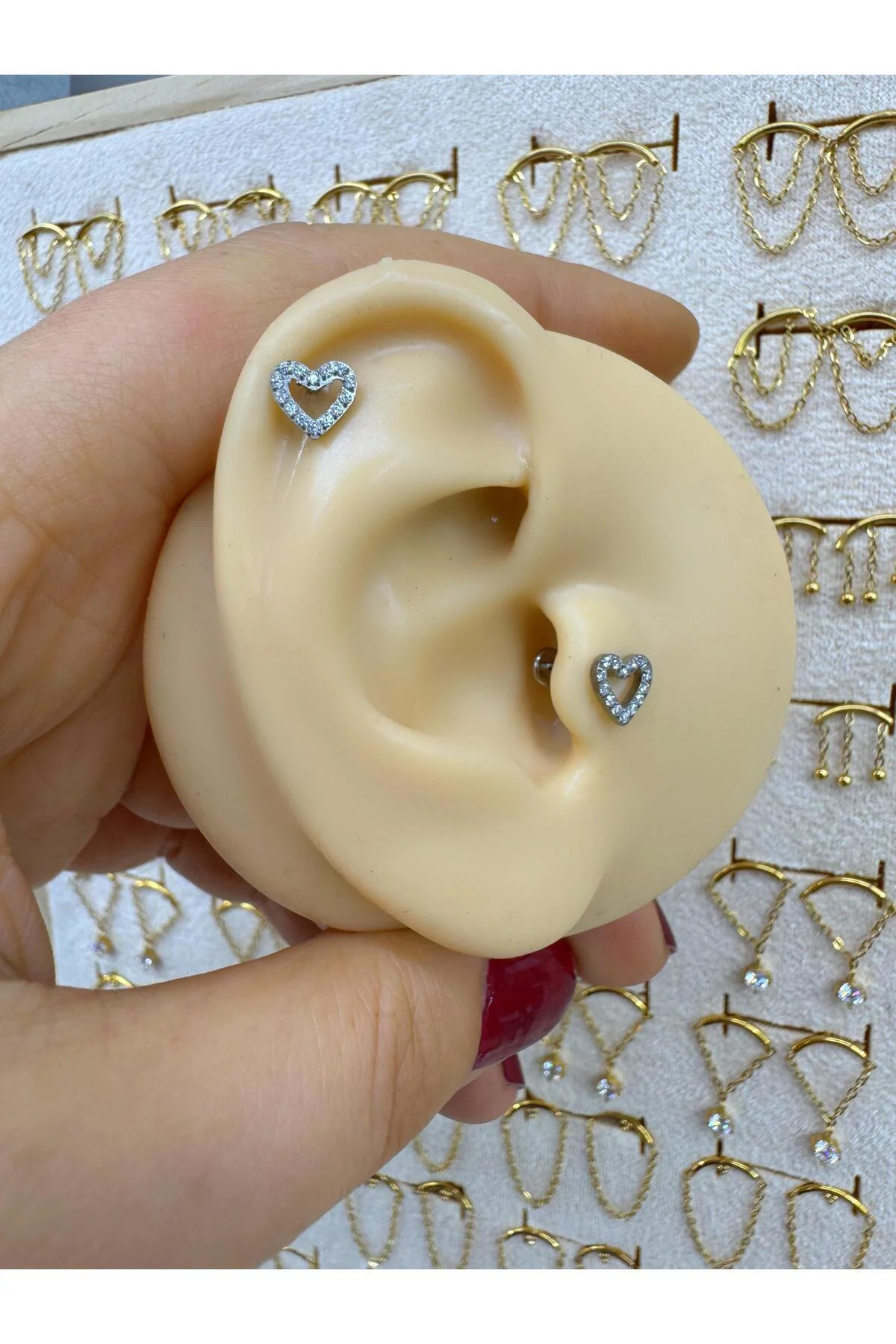 1 adet G23 TİTANİUM ( TİTANYUM) HELİX TRAGUS CONCH UYUMLU PİERCİNG - Görsel 4